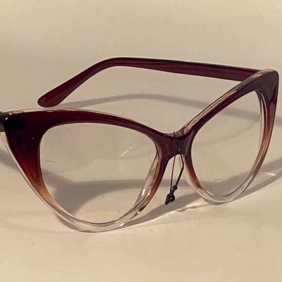 1351 Oversized Cateye Black To White Gradient Frame Clear Lens Eyeglasse… main image 7